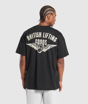 Gymshark British Lifting Goods Graphic T-Shirt - Black