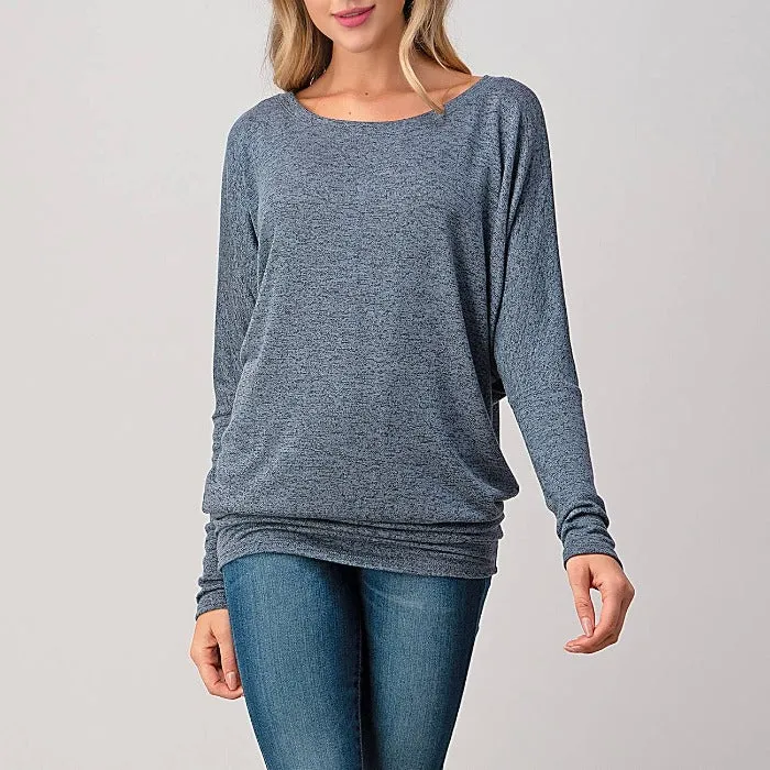 Hacci Knit Dolman Tops 2701