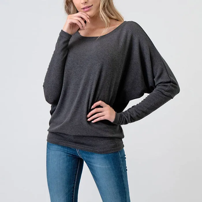 Hacci Knit Dolman Tops 2701