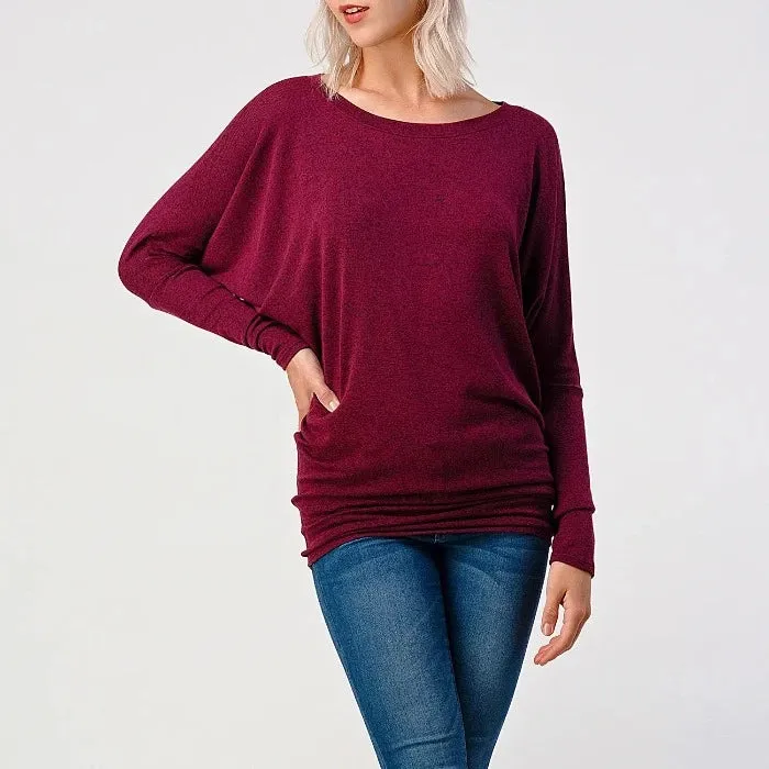 Hacci Knit Dolman Tops 2701