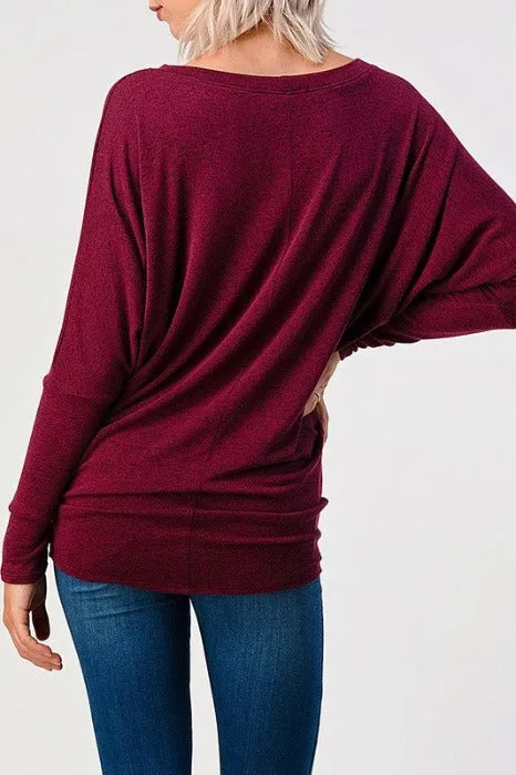 Hacci Knit Dolman Tops 2701