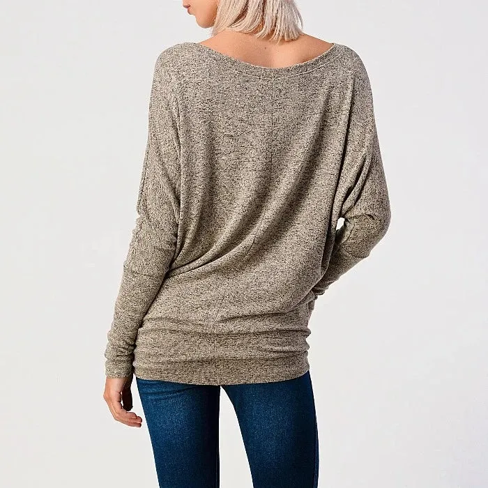 Hacci Knit Dolman Tops 2701