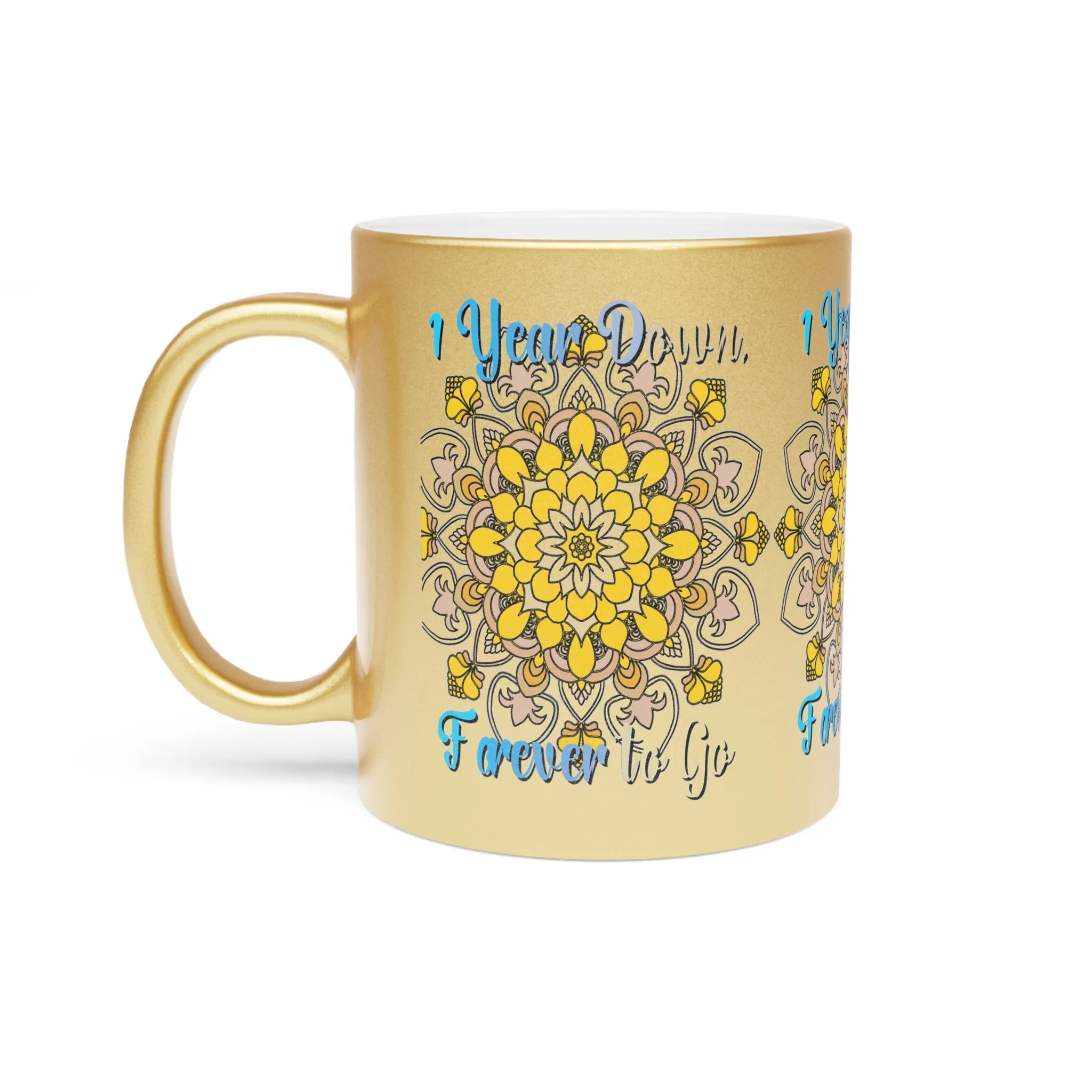 Handmade Mandala Metallic Mug - 1 Year Wedding Anniversary Gift