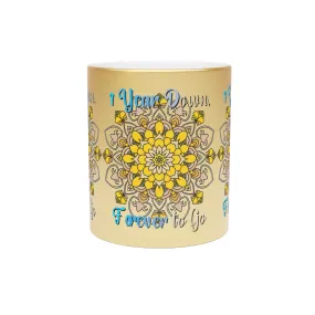 Handmade Mandala Metallic Mug - 1 Year Wedding Anniversary Gift