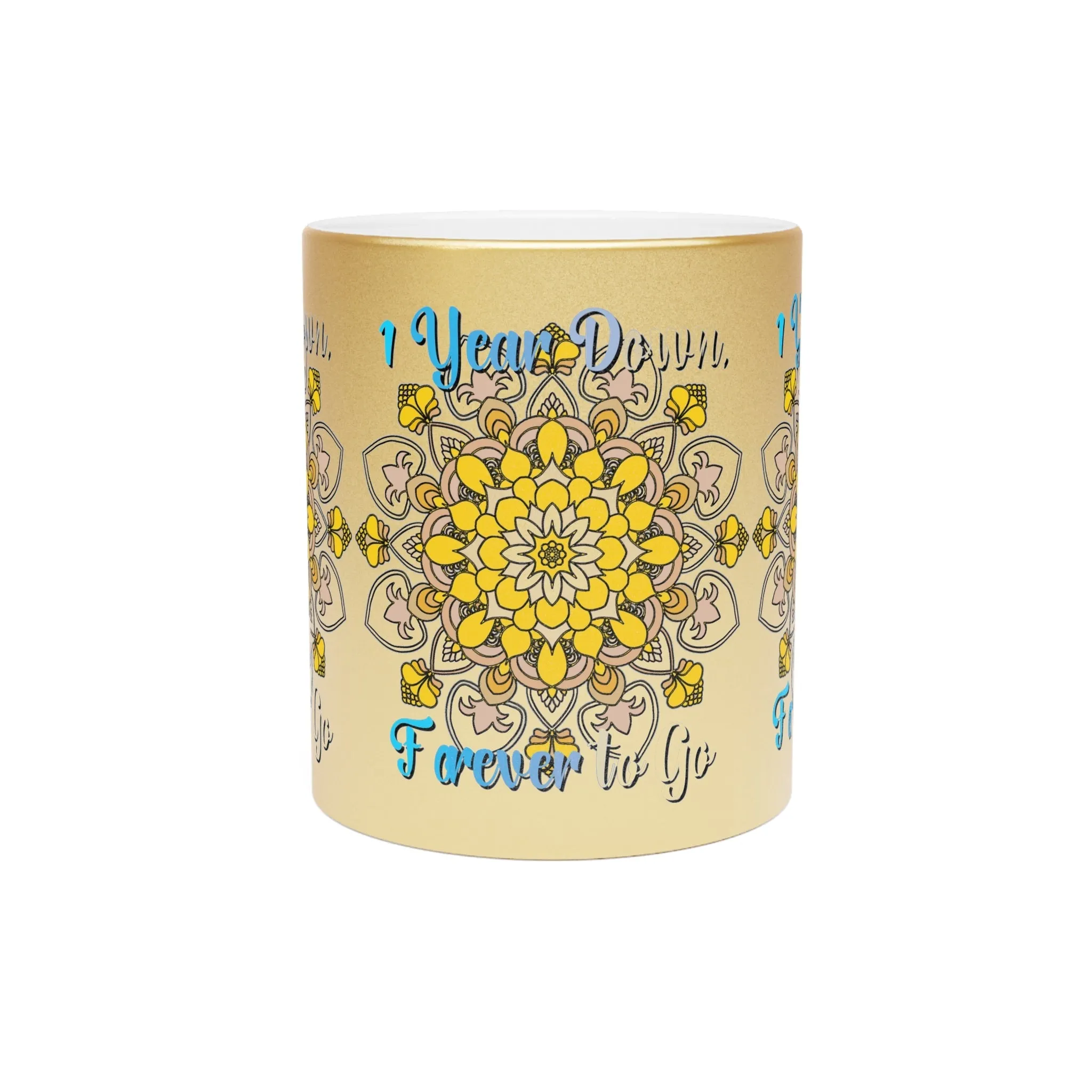 Handmade Mandala Metallic Mug - 1 Year Wedding Anniversary Gift