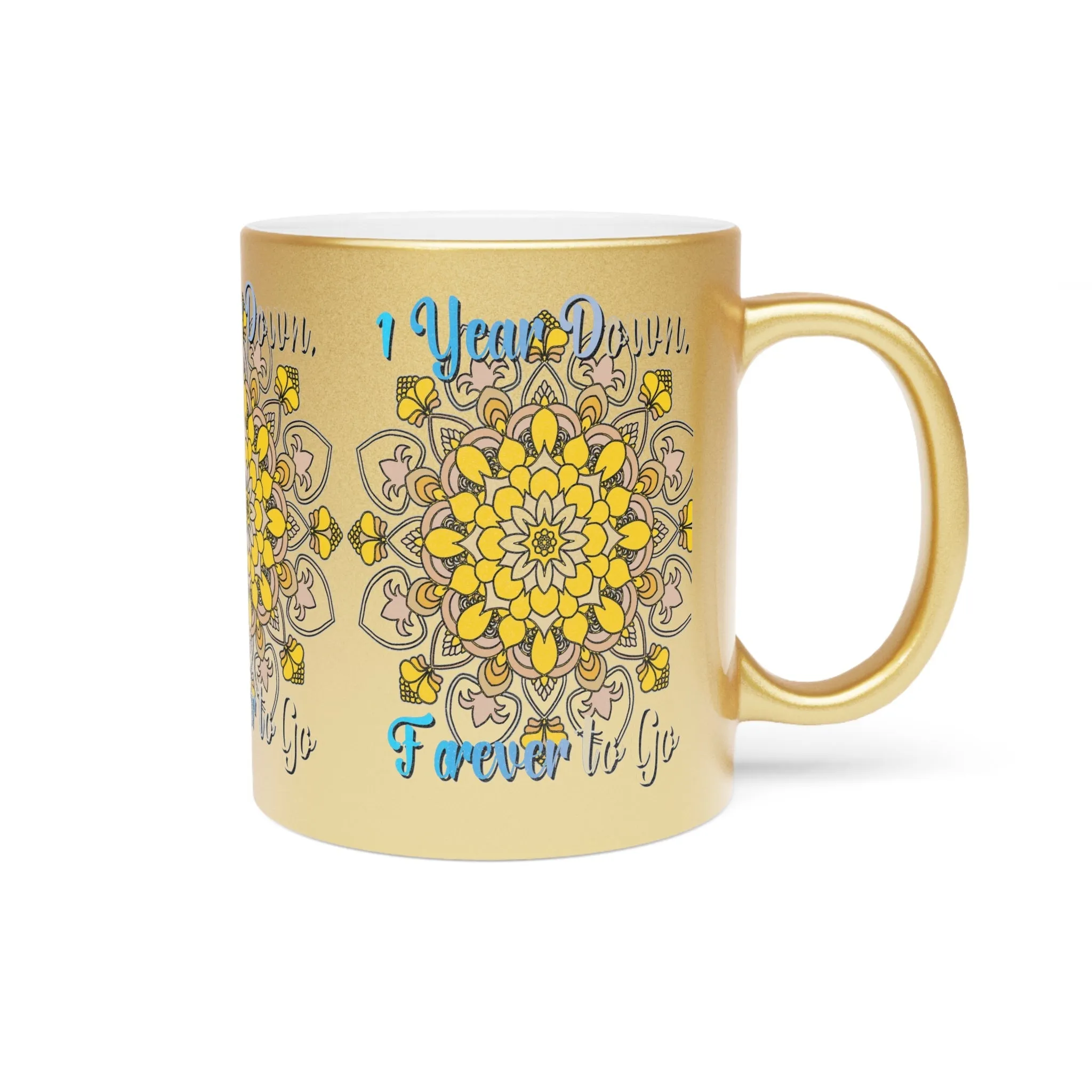 Handmade Mandala Metallic Mug - 1 Year Wedding Anniversary Gift