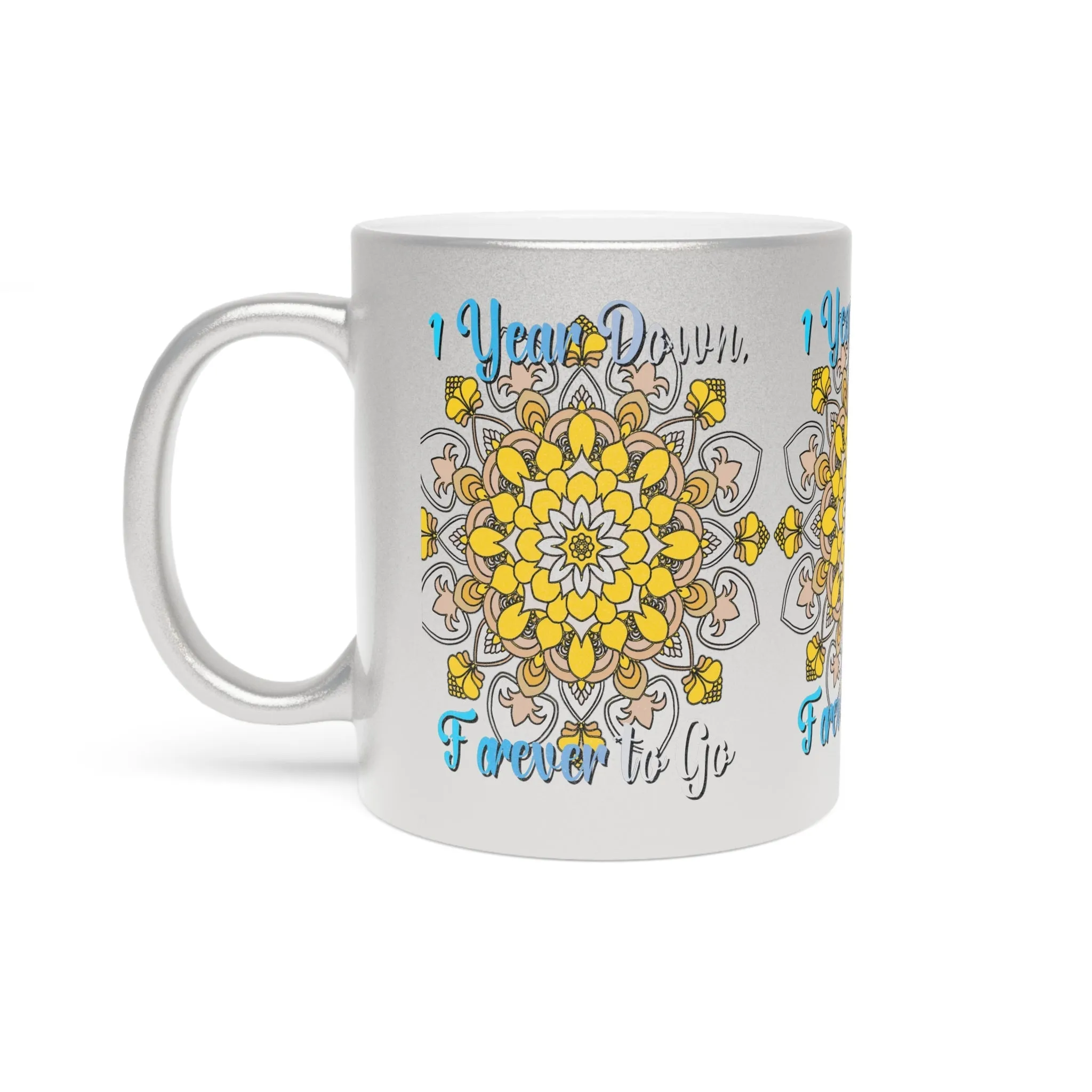 Handmade Mandala Metallic Mug - 1 Year Wedding Anniversary Gift