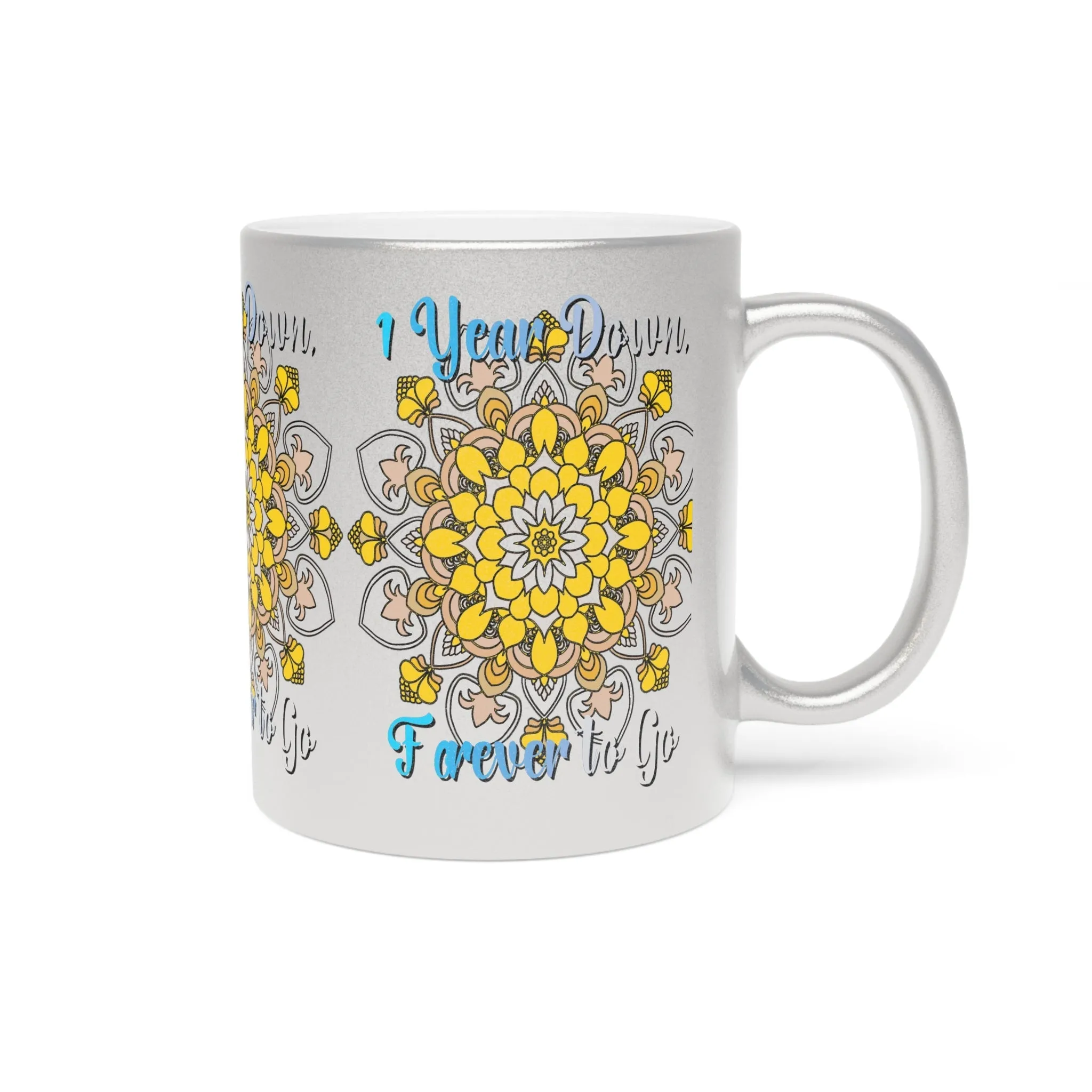 Handmade Mandala Metallic Mug - 1 Year Wedding Anniversary Gift