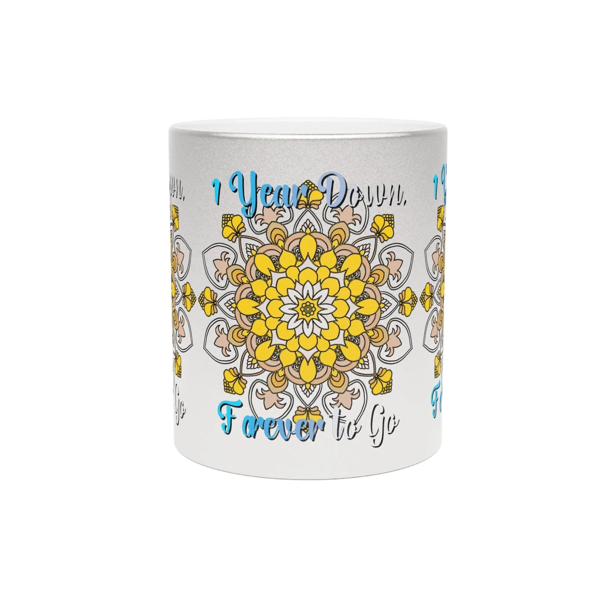 Handmade Mandala Metallic Mug - 1 Year Wedding Anniversary Gift