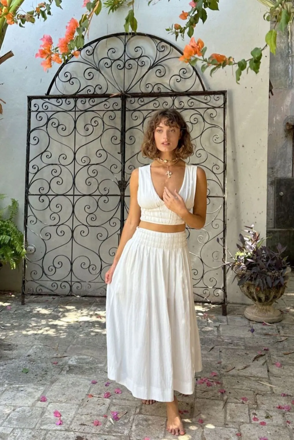 Horizon White Maxi Skirt