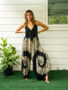 J14- Hand Dyed Wide Leg Boho Hippie Jumpsuits Rompers Pants