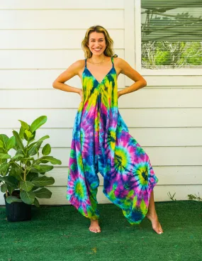 J7- Hand Dyed Wide Leg Boho Hippie Jumpsuits Rompers Pants