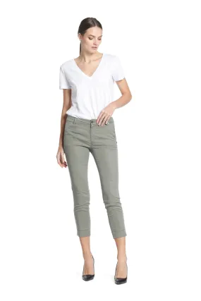 Jaqueline Capri pantalone chino donna in tencel curvy①