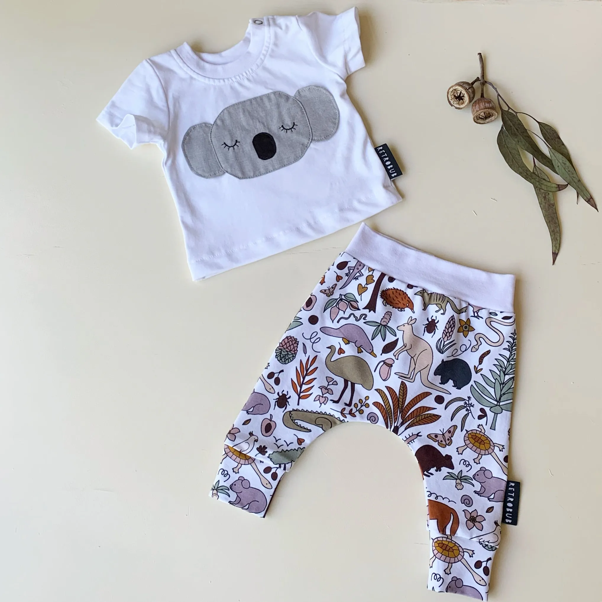 KOALA BUSHLAND harem leggings white