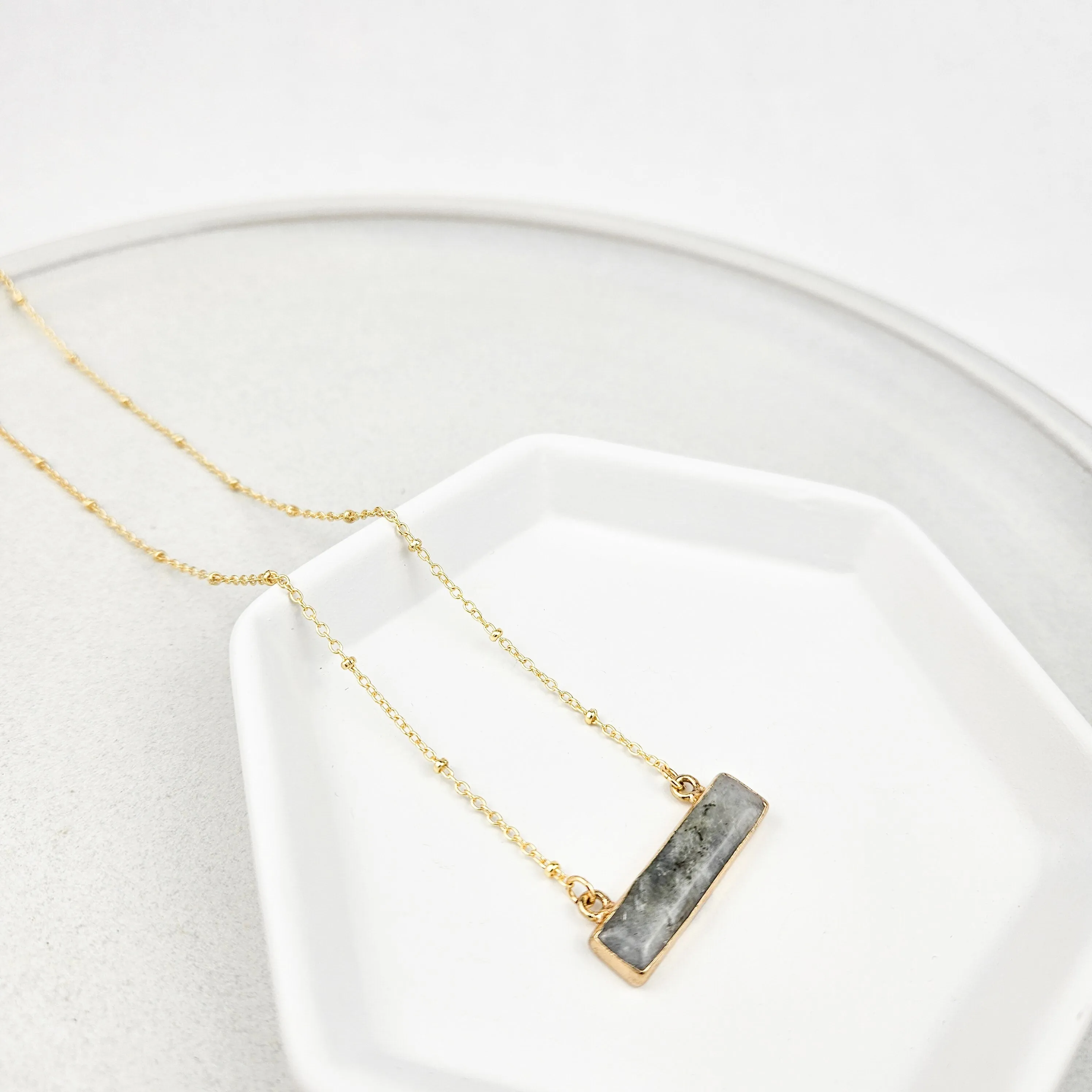 Labradorite Bar Necklace