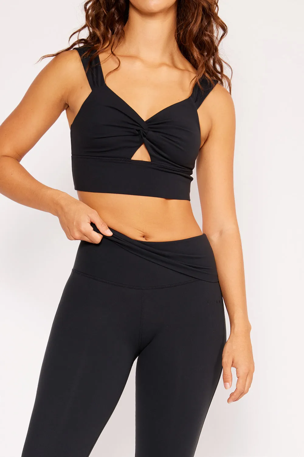 Molly twisted front bra top black