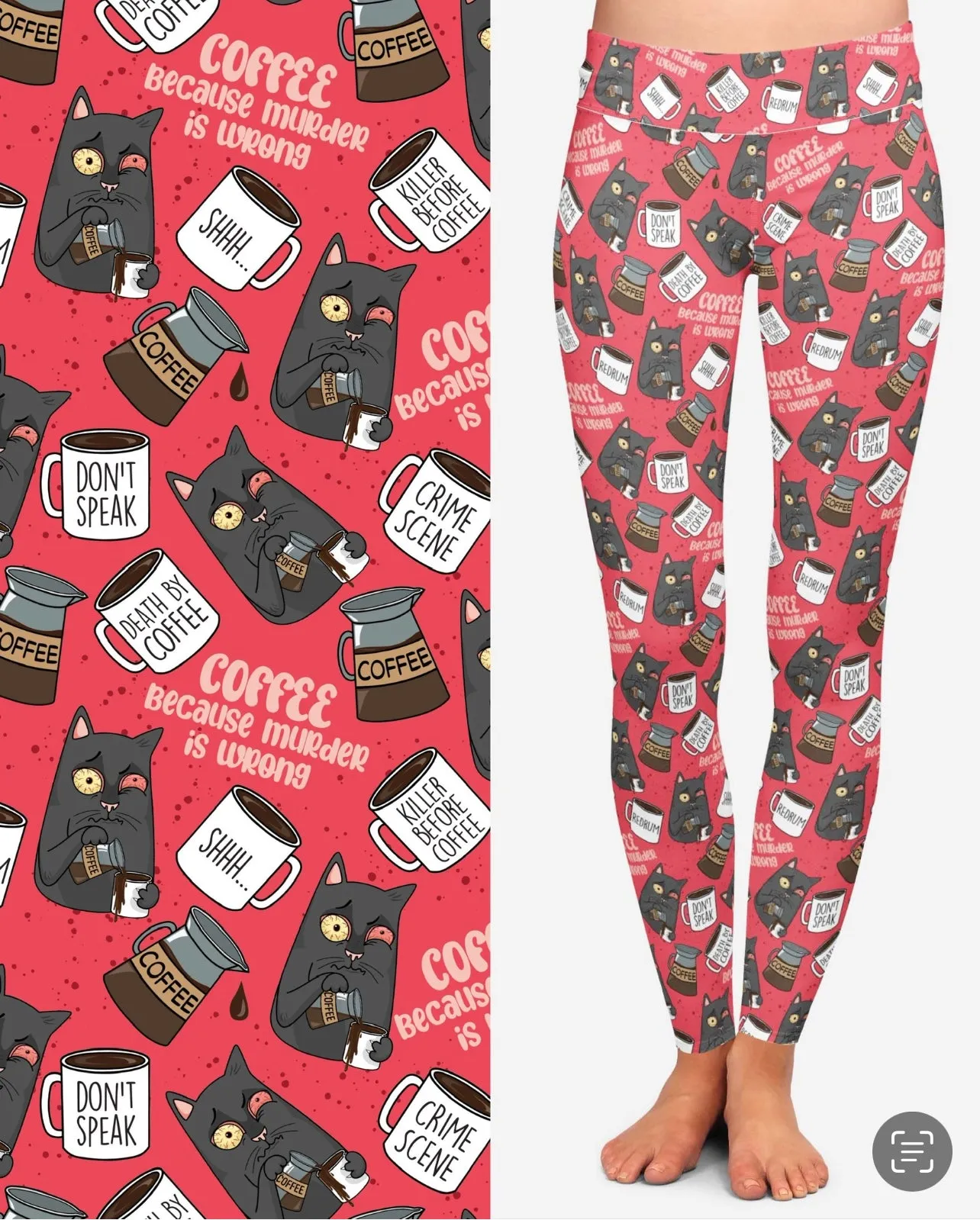 Murder Cat Coffee Leggings PT-02