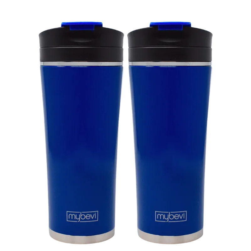 MyBevi 16 oz. Commuter Tumbler - Blue 2 Pack Bundle