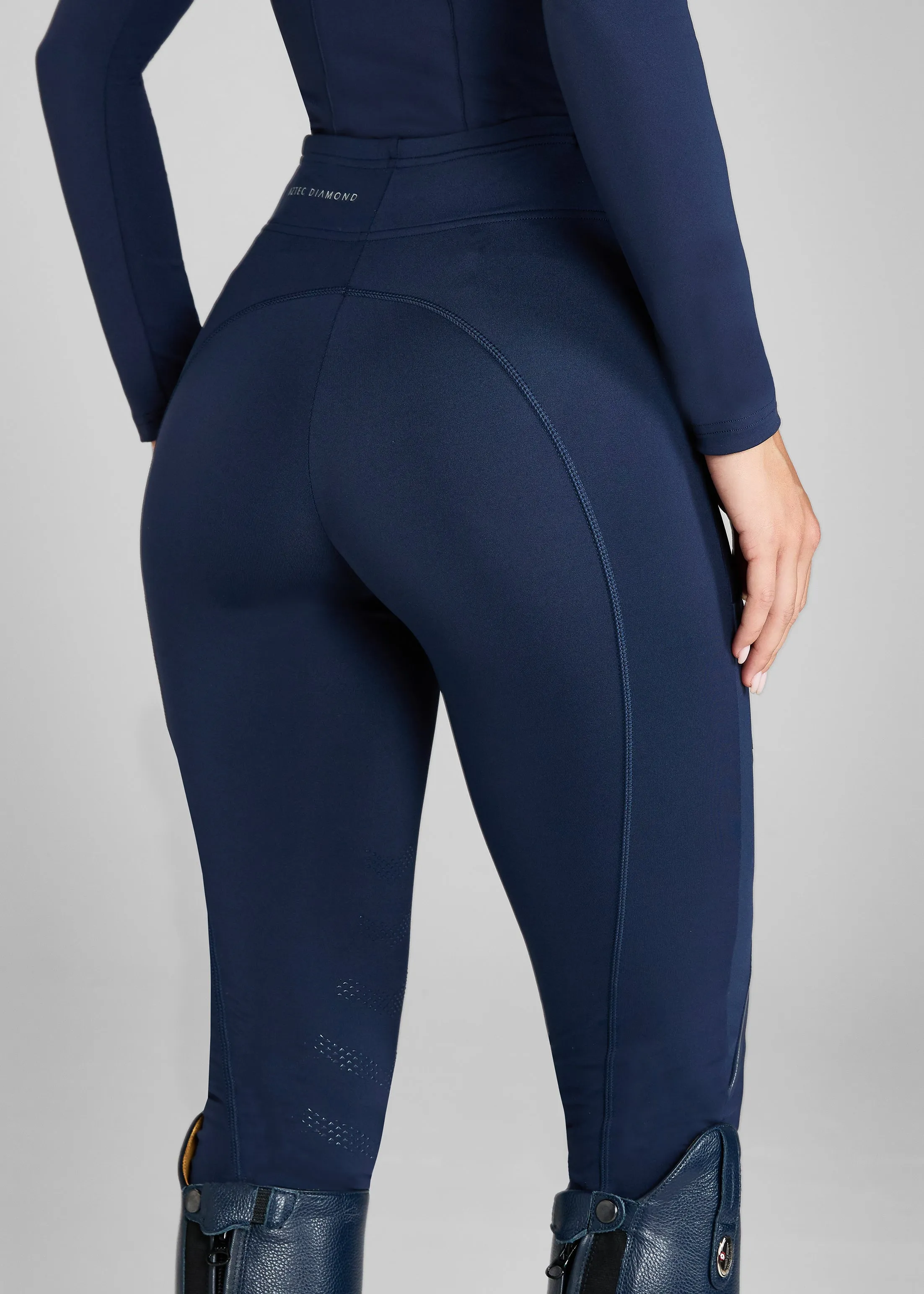 Navy Taped Leggings Knee Grip