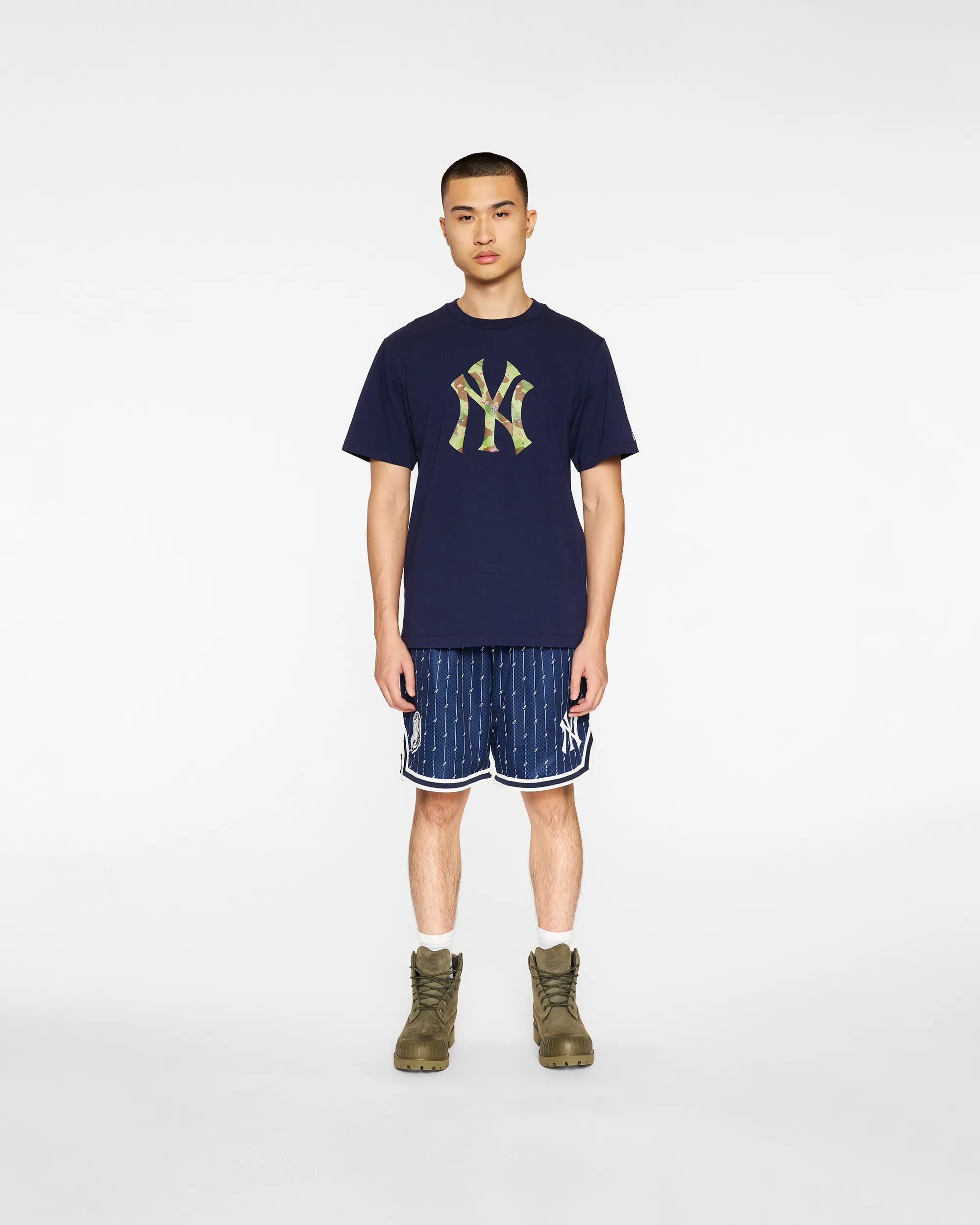 NY Yankees Space Camo Logo Tee