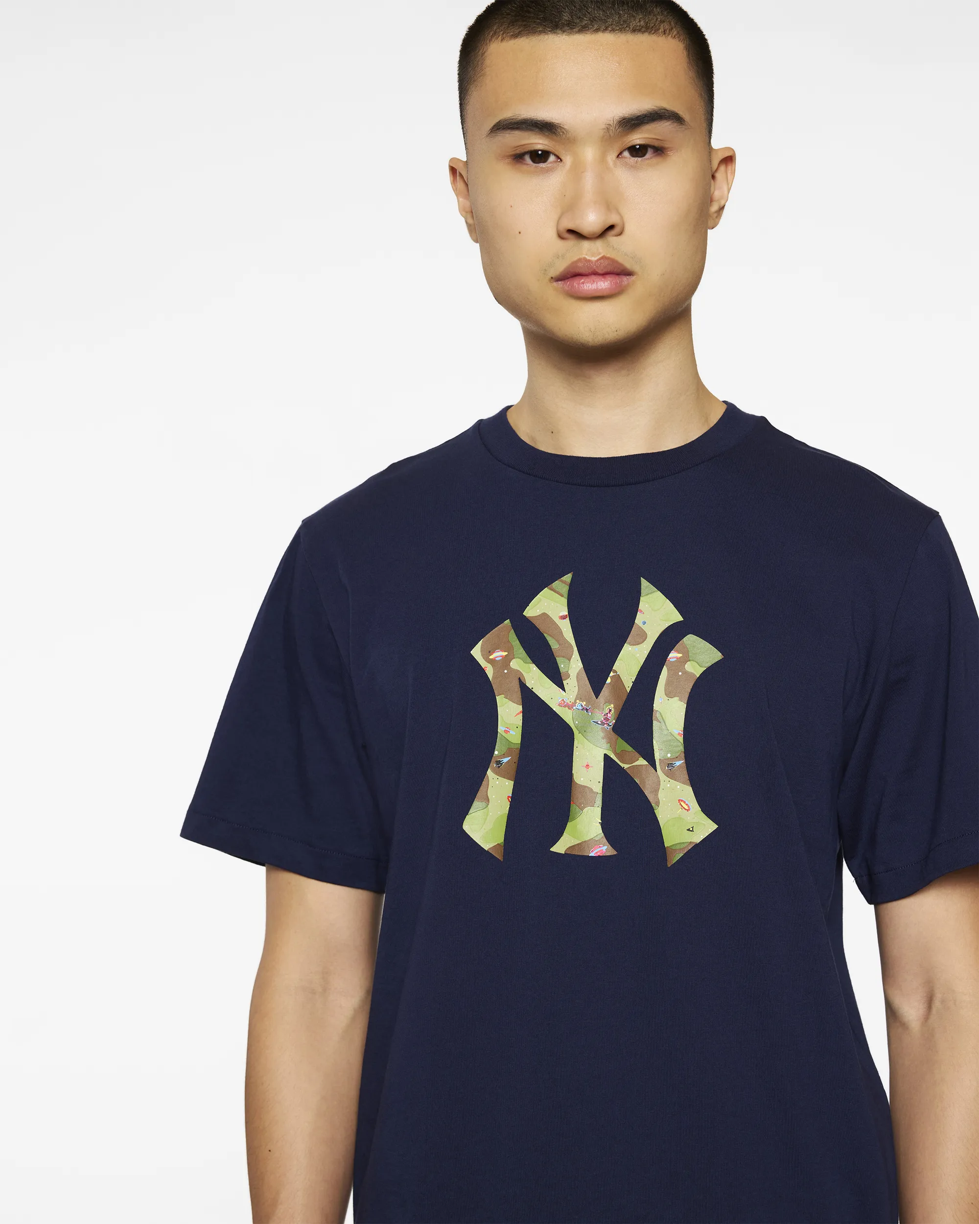 NY Yankees Space Camo Logo Tee