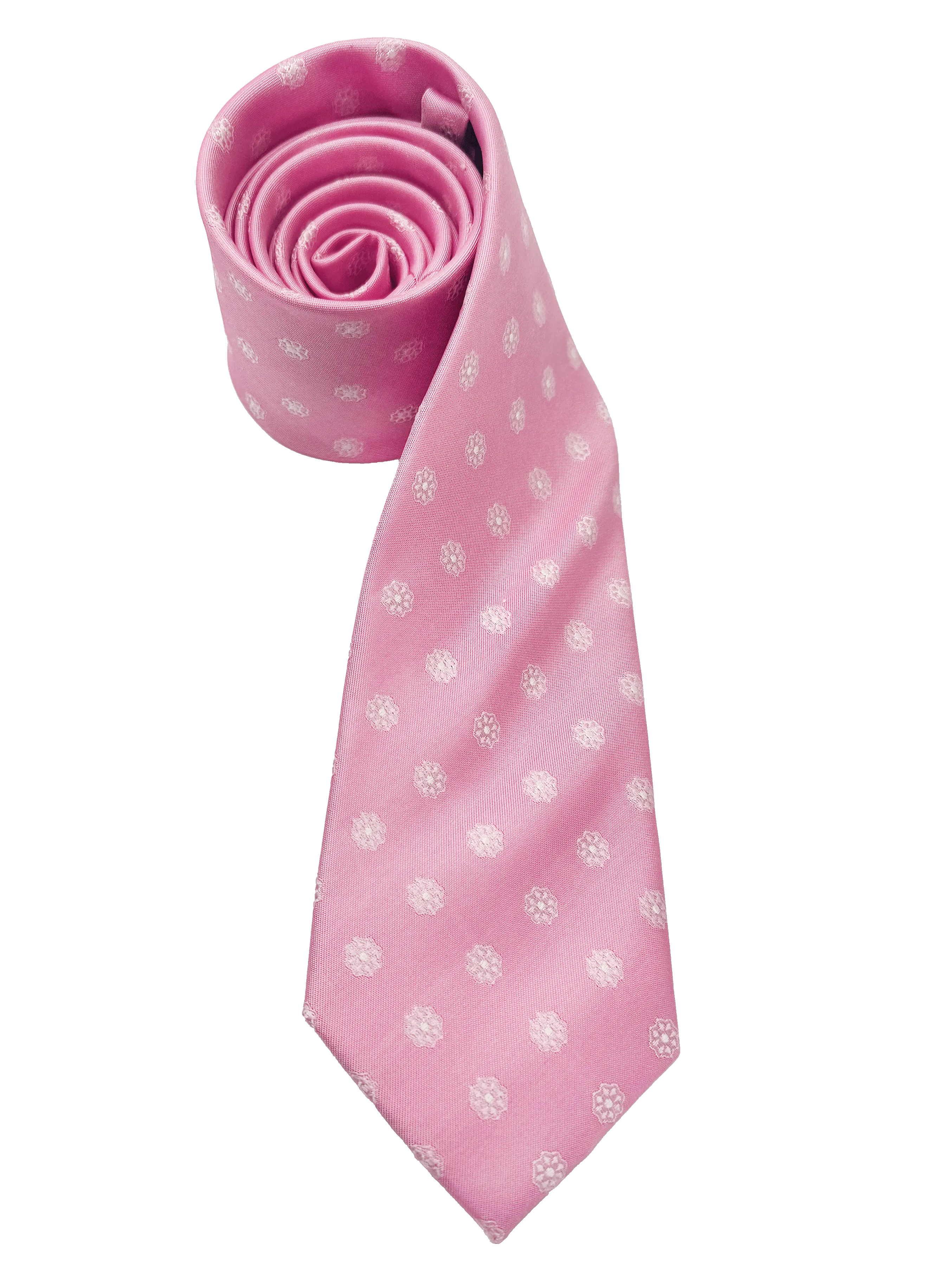 Pink Floral Print Silk Tie