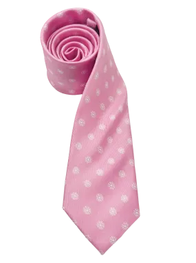 Pink Floral Print Silk Tie