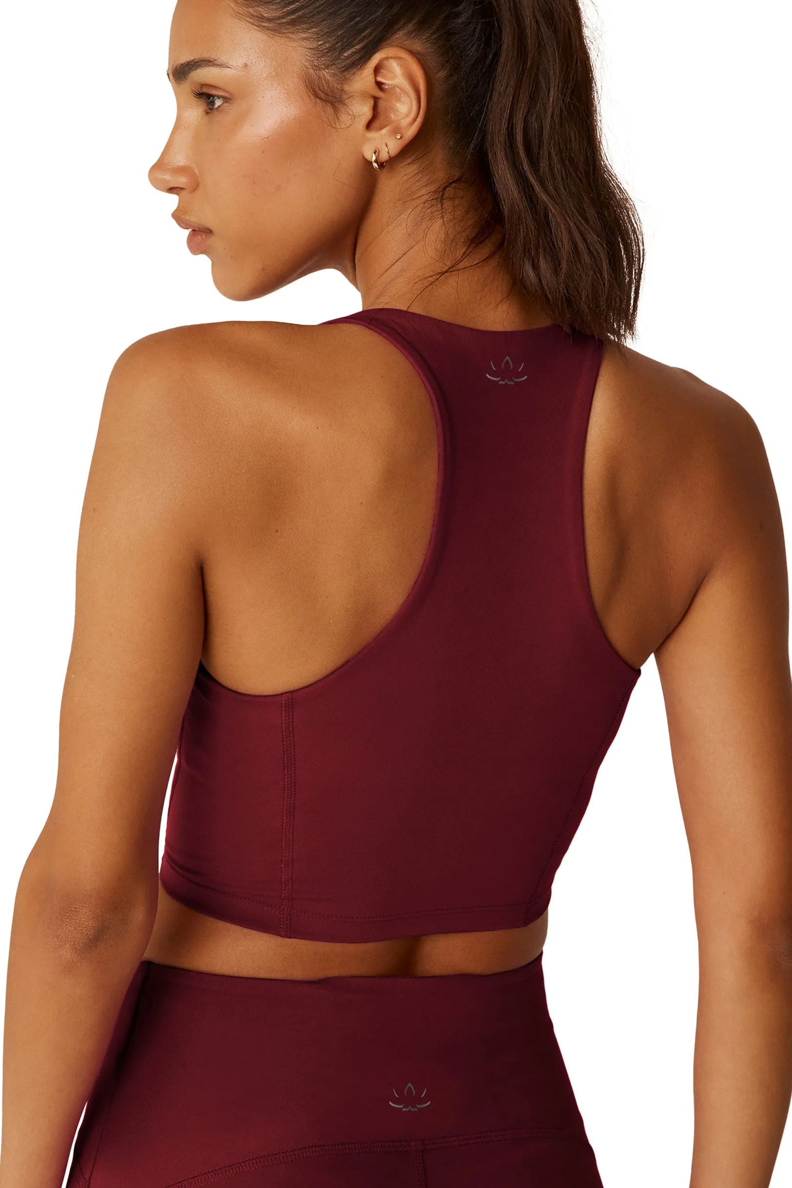 POWERBEYOND INTENSITY RACERBACK CROPPED TANK CALIFORNIA MERLOT