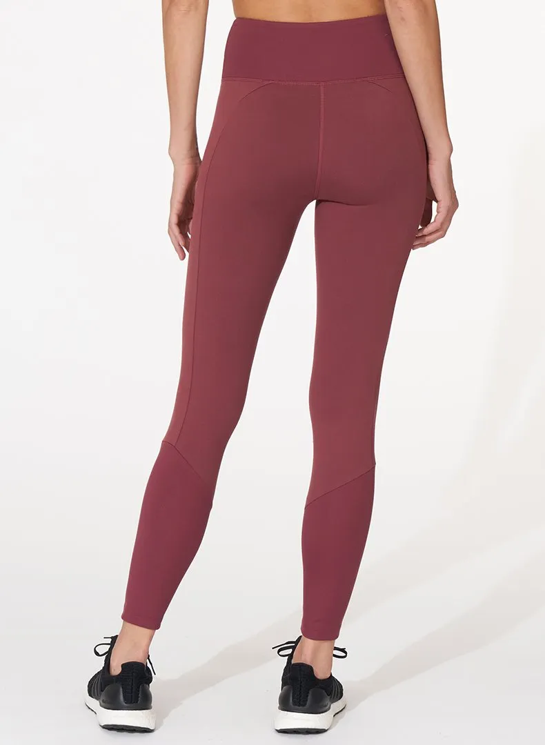 Rib Trim Long Legging, Raisin