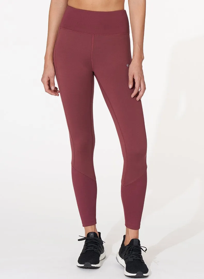 Rib Trim Long Legging, Raisin