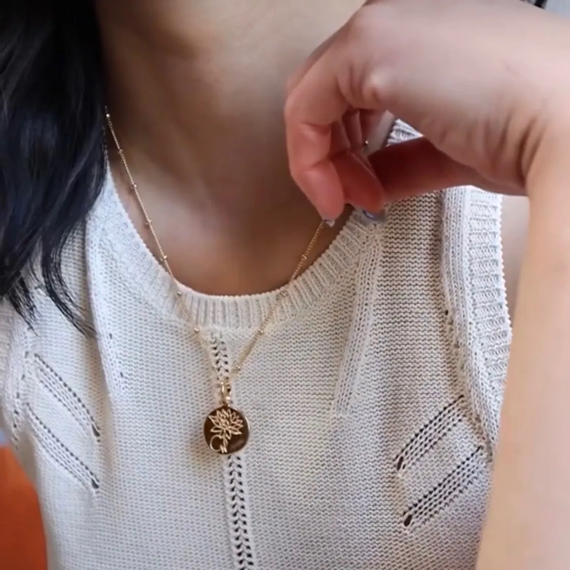 Rose Necklace With Initial - June Flower