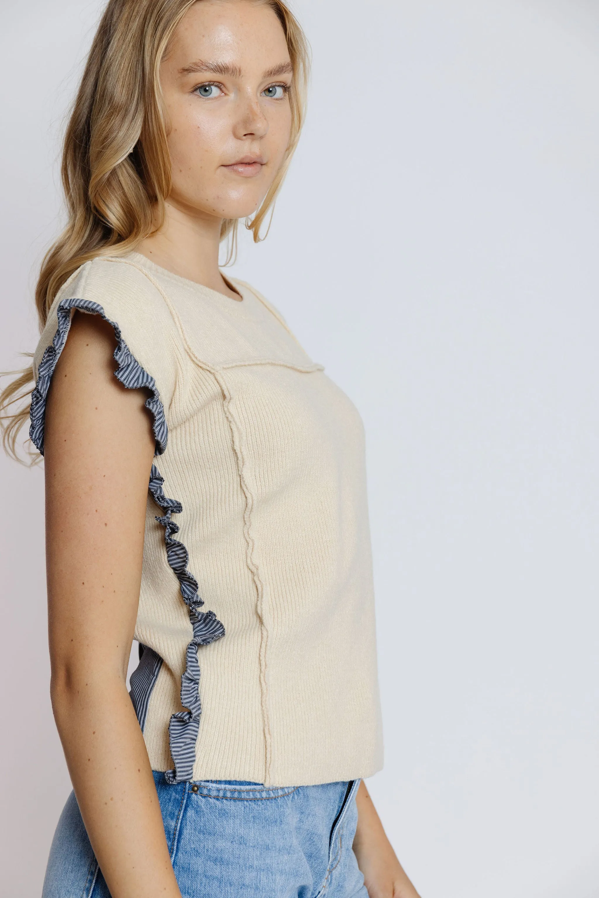 Sonny Sweater Vest in Ivory