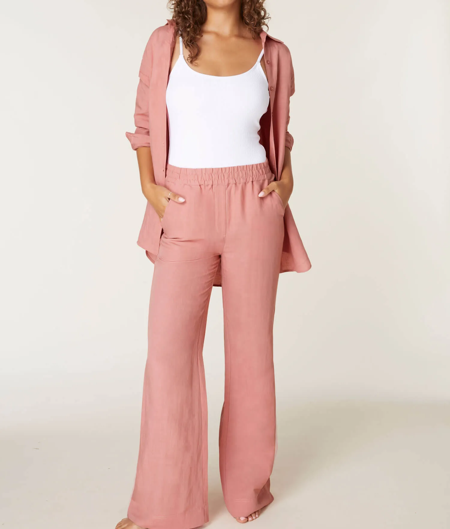 The Madeira Pant - Linen - Sunset