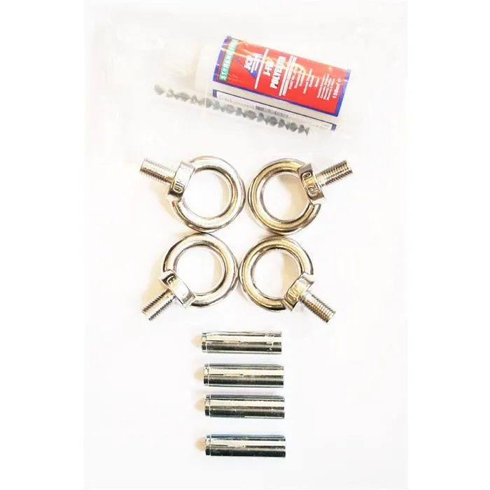 Two Pairs of Stainless Steel Eyebolts & Anchors   1 Tube of Glue