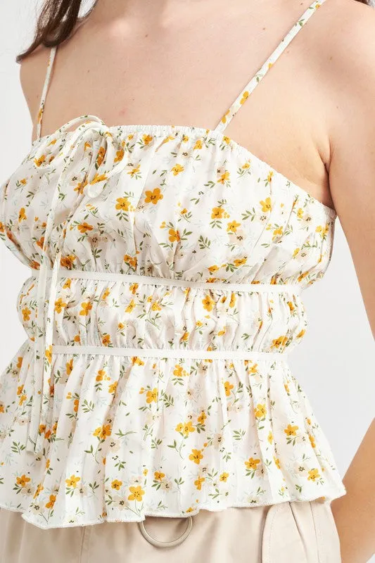 Yellow Fever Printed Cami Cropped Top