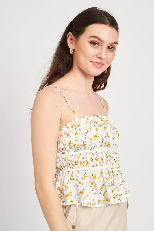 Yellow Fever Printed Cami Cropped Top