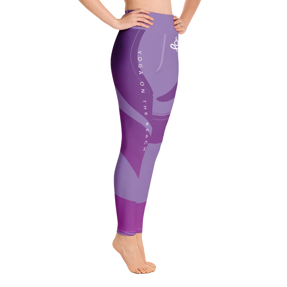 Yoga on the Beach (YOTB) - Purple - Yoga Leggings with waistband