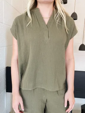 Zoe Summer Top - Olive